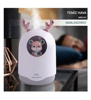Sevimli Ayıcıklı Işıklı Hava Nemlendirici Buhardanlık Buhar Makinası Difizör 300 Ml (Beyaz)