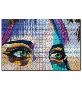 Cakapuzzle Kadın Gözü Boyama  Puzzle Yapboz MDF (Ahşap) (1000 Parça)