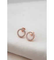 Elika Silver Kadın Halka Model 925 Ayar Gümüş Küpe (Rose)