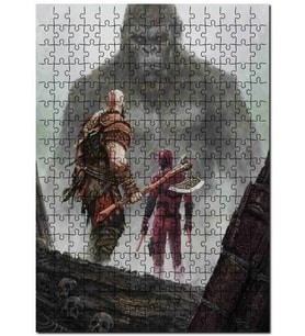 Cakapuzzle Savaş Tanrısı Kratos Kral Kong Gözüpek  Puzzle Yapboz MDF (Ahşap) (255 Parça)