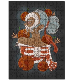 Cakapuzzle Fantastik Maskeli Kadın Kabak Görseli Puzzle Yapboz MDF (Ahşap) (500 Parça)