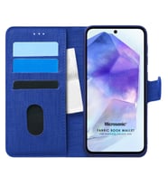 Microsonic Samsung Galaxy A55 Kılıf Fabric Book Wallet Siyah (Lacivert)