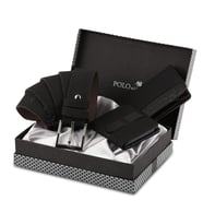 Polo Air Erkek Set Kombin Kemer Cüzdan Kartlık Şık Hediyelik Orijinal Kutusunda (Siyah)