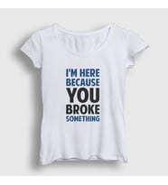 Presmono Kadın Sarı Broke Developer Yazılımcı T-Shirt 331247tt (Beyaz)