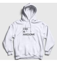 Presmono Unisex Gri Css Is Awesome Developer Yazılımcı Kapüşonlu Sweatshirt 357587tt (Beyaz)