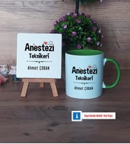 Anestezi Teknikeri Dekoratif Taş, Kupa Bardak Kırmızı Hediye (Model 13)