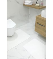 2'li Kaydırmaz Peluş Banyo Paspası Banyo Klozet Takımı Klozet Paspas Takımı (Ekru)