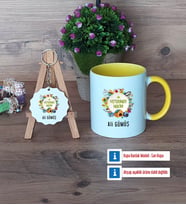 Veteriner Hekim Kupa Bardak Kırmızı ve Ahşap Anahtarlık Hediye Veteriner Hekimler Günü Hediyesi (Model 6)