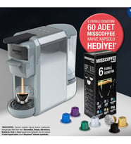 FANTOM Mixpresso KS 1450 Kapsüllü Kahve Makinesi Gri 60 Adet Kapsül Kahve Hediyeli Kahve makinası (Krom)
