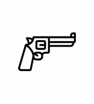 Pistol Araba Sticker siyah 17x11 CM (Siyah)