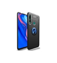 Huawei Y9 Prime 2019 Yüzüklü Standlı Manyetik Kamera Kor. Kılıf (Siyah-Mavi)