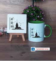 Kız Kulesi Dekoratif Taş, Kupa Bardak Kırmızı HediyeArkadaşa Hediye (Model 13)