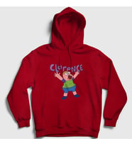 Presmono Unisex Beyaz Happy Clarence Kapüşonlu Sweatshirt 458490tt (Kırmızı)