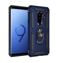 Galaxy S9 Plus Kılıf Zore Vega Yüzüklü Standlı Zırh Kılıf (Mavi)