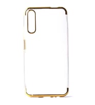 Huawei P Smart Pro 2019 Kılıf Dört Köşeli Lazer Silikon Kılıf (Gold)