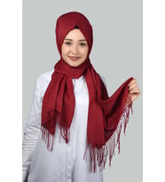Düz Paşmina Şal (A.Bordo)