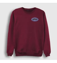 Presmono Unisex Beyaz Php Coder Programmer Developer Yazılımcı Sweatshirt 337539tt (Bordo)