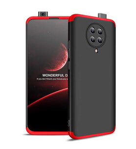 Xiaomi Redmi K30 Pro Kılıf Zore Ays Full Koruma Kılıf (Siyah-Kırmızı)
