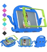 İpad Pro 11 10.9 Ahtapot Tutmalı Yumuşak Standlı Silikon Çocuk Tablet Kılıfı (Lacivert)