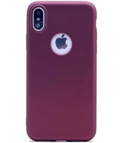 Uyumlu Model Apple iPhone X Kılıf Soft Mat Premier Case (Mürdüm)