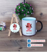 Asker Hediyesi Kupa Bardak Kırmızı ve Ahşap Anahtarlık Hediye (Model 8)