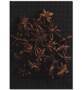Cakapuzzle Anason Çiçekleri Karanlık Arkaplan Puzzle Yapboz MDF (Ahşap) (500 Parça)