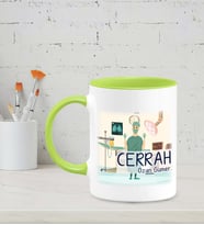Kişiye Özel Cerrah Tasarımlı Siyah Kupa (Yeşil-Beyaz)