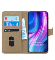 Microsonic Xiaomi Redmi Note 8 Pro Kılıf Fabric Book Wallet (Gold)