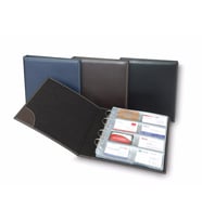 Kartvizit Albümü 8 Sıralı 384 Kartlık Business Card Album Vegan 25x26,5 cm (Lacivert)