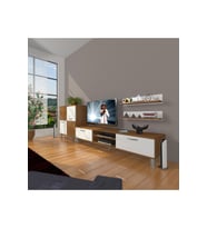 Decoraktiv Eko On Slm Dvd Krom Ayaklı Tv Ünitesi Tv Sehpası (Beyaz - Kahverengi)