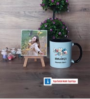 Emlakçı Fotoğraflı Dekoratif Taş, Kupa Bardak Beyaz Hediye (Model 11)