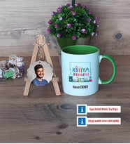 Kimya Mühendisi Kupa Bardak Beyaz ve Fotoğraflı Ahşap Anahtarlık Hediye (Model 14)