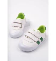 Muggo TOFFY Cırtlı Günlük İlk Adım Bebek Spor Ayakkabı (Beyaz-Yesıl) (Beyaz - Yeşil)