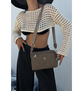 Blondi 2 Bölmeli Kadın Omuz Çantası BP-4820O (Vizon)