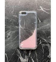 İphone 6 / 6S Sulu Kılıf Boncuklu Şeffaf Sulu Taşlı Silikon Kılıf (Pembe)