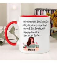 Abla Kelime Anlamlı Kupa (Kırmızı)