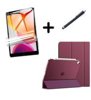Apple iPad 7. 8. 9. Nesil 10.2 Kılıf Set PU Deri Smart Tablet Kilifi Ekran Koruy (27)