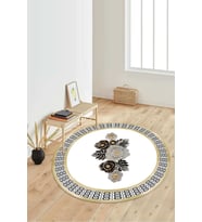 Dijital Baskılı Kaymaz Taban Yıkanabilir Yuvarlak Salon Halısı Koridor Halısı Paspas NDY-SD-431 (Gold)