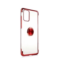 Galaxy S20 Kılıf Zore Gess Kenarları Renkli Yüzük Aparatlı Kılıf (Kırmızı)