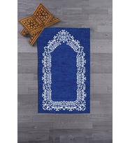 EVDEYA Dijital Baskılı Yıkanabilir Sade Şık Namazlık Seccade 70x130 cm, SECCADE-12-BORDO, (Mavi)