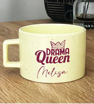 Kişiye Özel Drama Queen Hediye Pastel Fincan Sevgiliye Arkadaşa Hediye (Sarı)