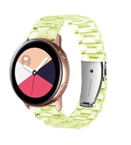 Samsung Galaxy Watch 42mm Kordon 20mm Şeffaf Baklalı Kordon (Sarı)