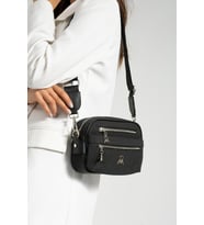 Kadın Postacı Çanta 23*18 Cm Çapraz Askılı Suni Deri Omuz Çantası Mega Bag Günlük Kullanıma Uygun (Siyah)