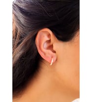 Dorika Model Halka Gümüş Küpe 14-mm 201020852 (Rose)