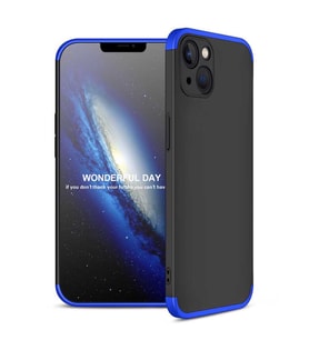 Apple iPhone 13 Mini Kılıf Zore Ays Full Koruma Kılıf (Siyah-Mavi)