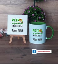 Petrol ve Doğalgaz Mühendisi Dekoratif Taş, Kupa Bardak Kırmızı Hediye (Model 13)