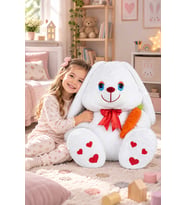 PANDAMKEE 100 Cm Elinde Havuç Tutan Tavşan (Beyaz)