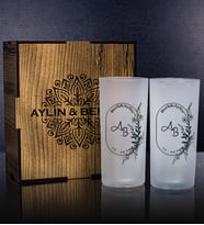 eJOYA Kişiye Özel Kutusunda 2'li Rakı Bardağı Hediye Seti 107179 (Kırmızı)