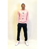 Süperlife Erkek Kapşonlu Regular Fit Air Baskılı İnce Sweatshirt SPR22SW162 (Pink)