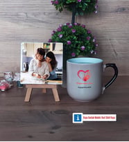 Anneye Hediye Fotoğraflı Dekoratif Taş, Kupa Bardak Beyaz Hediye (Model 10)